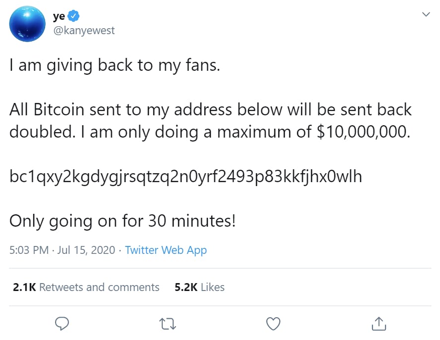 Twitter Kanye West Hack