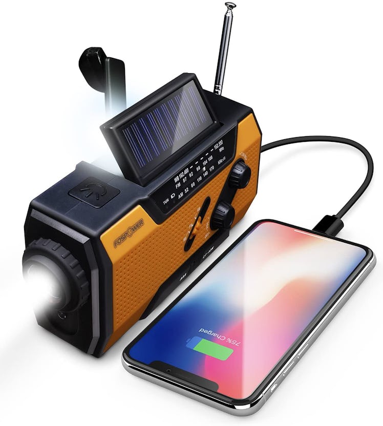 FosPower Emergency Solar Hand Crank Portable Radio