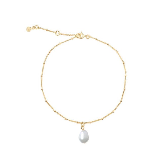 Gold Pearl Anklet Chain