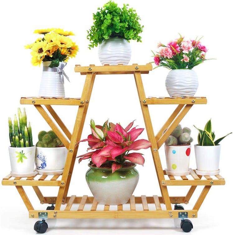 Foldify Bamboo Rolling Plant Stand