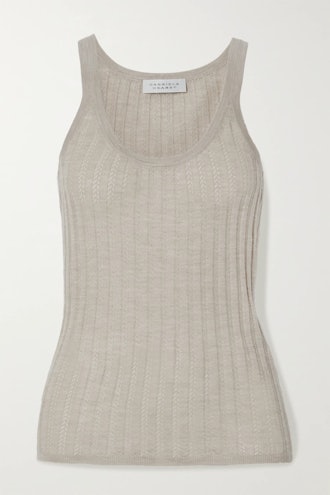 Nevin Ribbed Pointelle-Knit Cashmere And Silk-Blend Tank