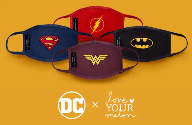 Love Your Melon DC Superhero Face Masks Are The Heroic Vibe We All Need