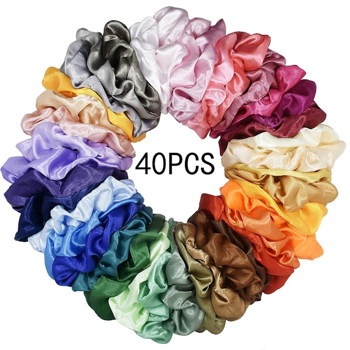 Mcupper 40 Pcs Hair Silk Scrunchies