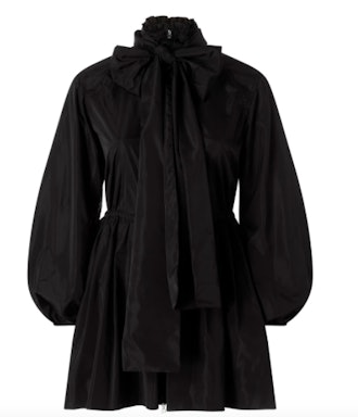 Taffeta Ruched Anorak with Scarf