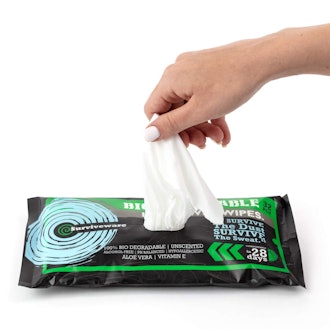 Surviveware Biodegradable Rinse Free Shower Wipes
