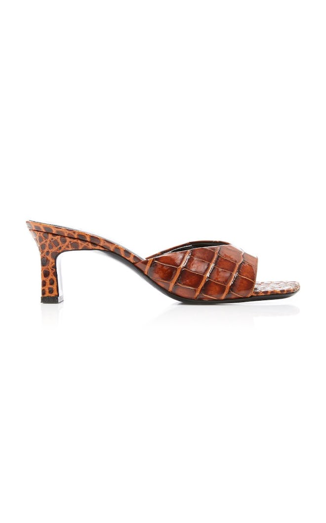 Hammer Croc-Effect Leather Sandals