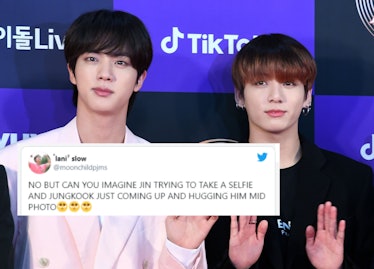 These Tweets About Bts' Jungkook Crashing Jin'S Selfie While Shirtless Are  A Lot