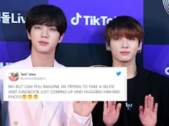 BTS' Jungkook and Jin's playful friendship is entertaining for ARMYs to see and these tweets about B...