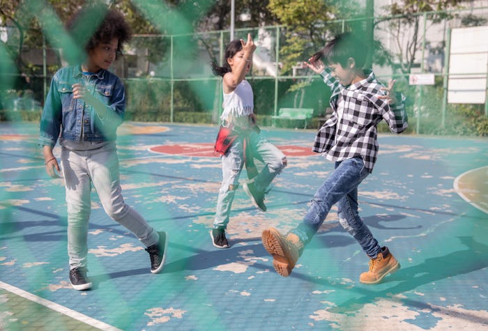 Children playing in schoolyard
