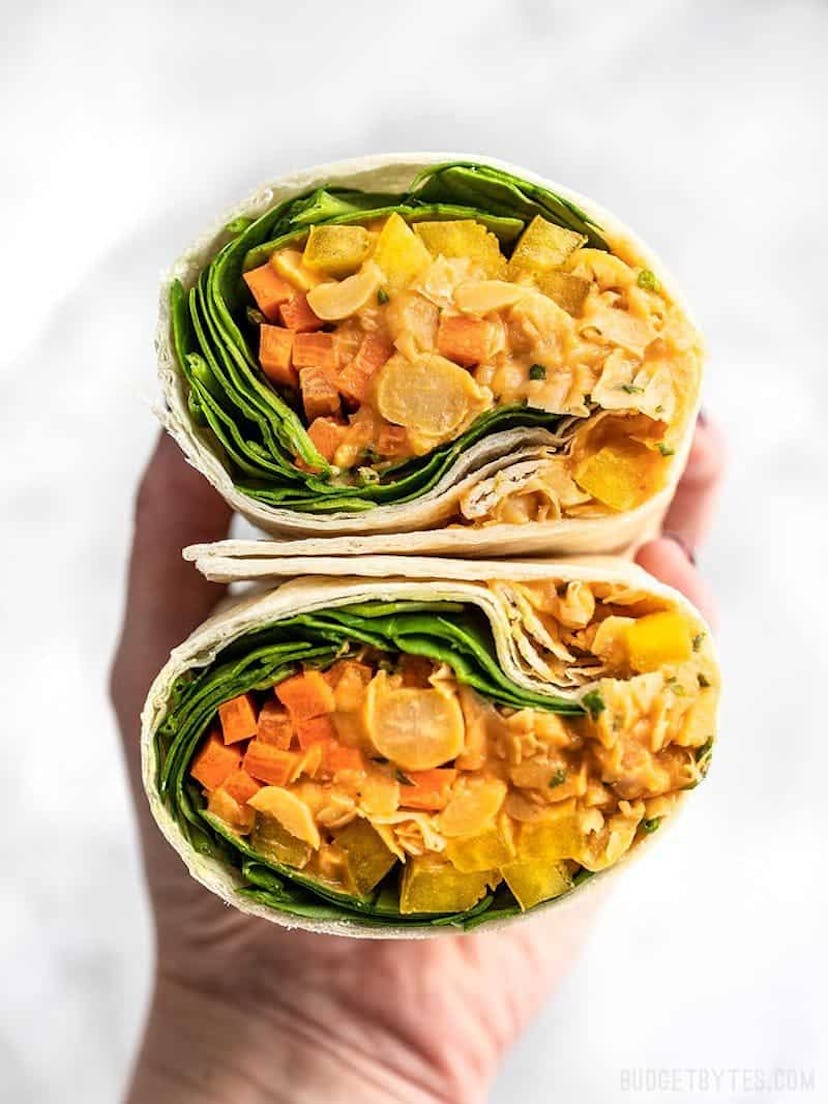 Sriracha Chickpea Salad Wraps are an easy summer dinner you can have on the go. 