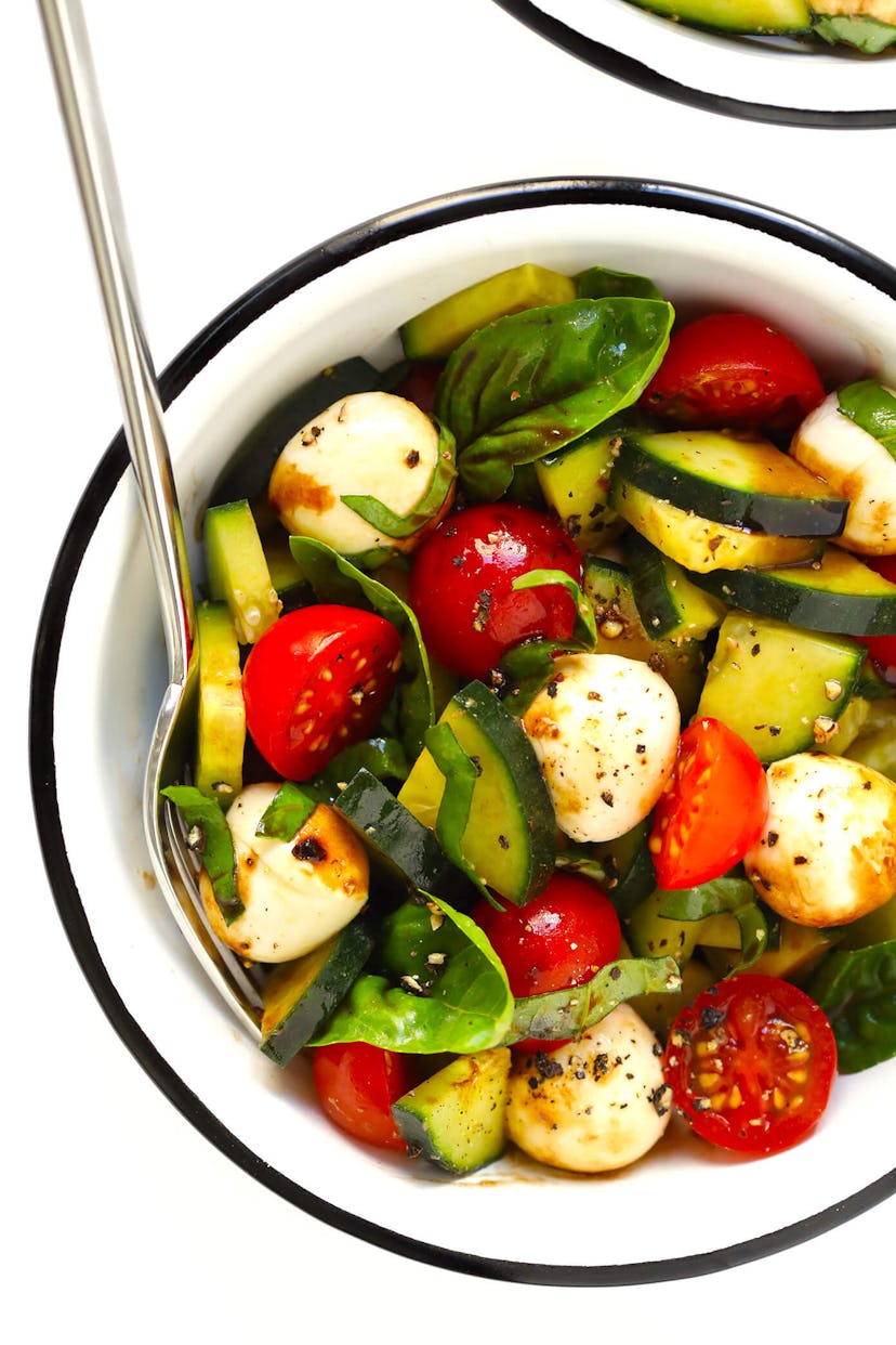 Cucumber Caprese Salad is a refreshing summer dinner you can have on the go. 