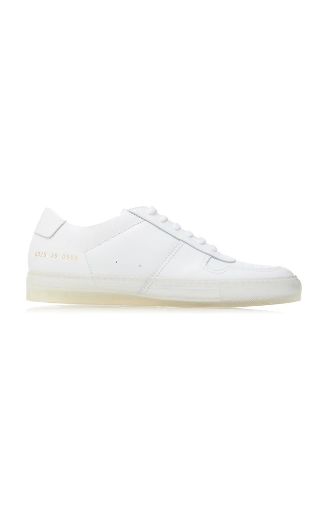 Transparent Sole Leather Low-Top Sneakers