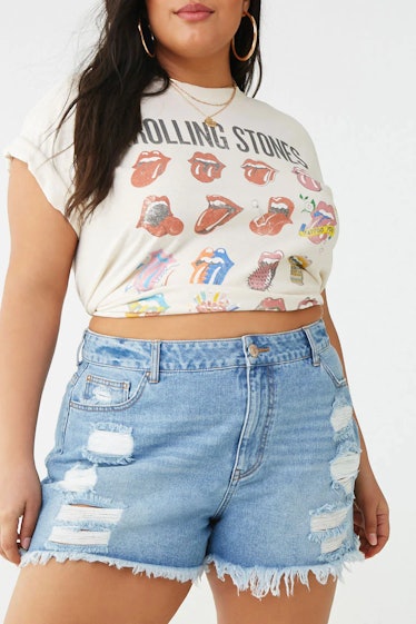 Forever 21 Plus Size Distressed Shorts