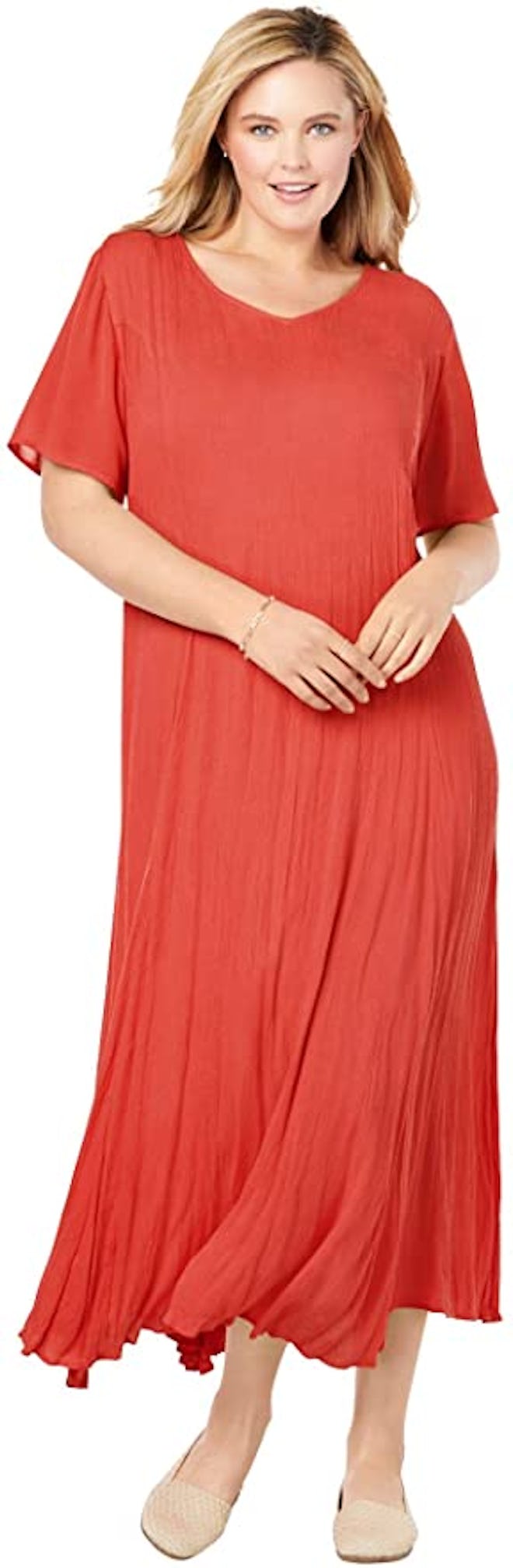 Woman Within Plus Size Crinkle Dress