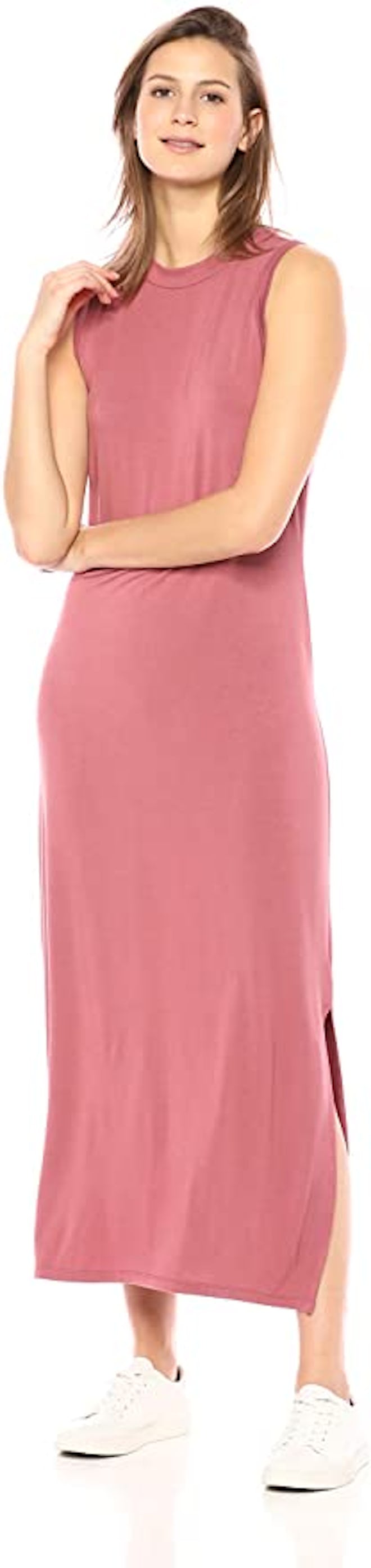 Daily Ritual Jersey Mock-Neck Maxi Dress