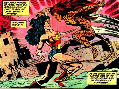 Wonder Woman and Cheetah face off in Wonder Woman vol 2, issue 34.
