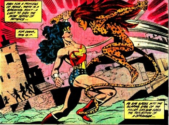 Wonder Woman and Cheetah face off in Wonder Woman vol 2, issue 34.