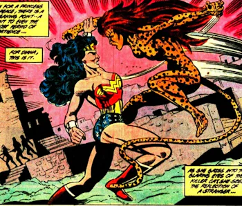 Wonder Woman and Cheetah face off in Wonder Woman vol 2, issue 34.