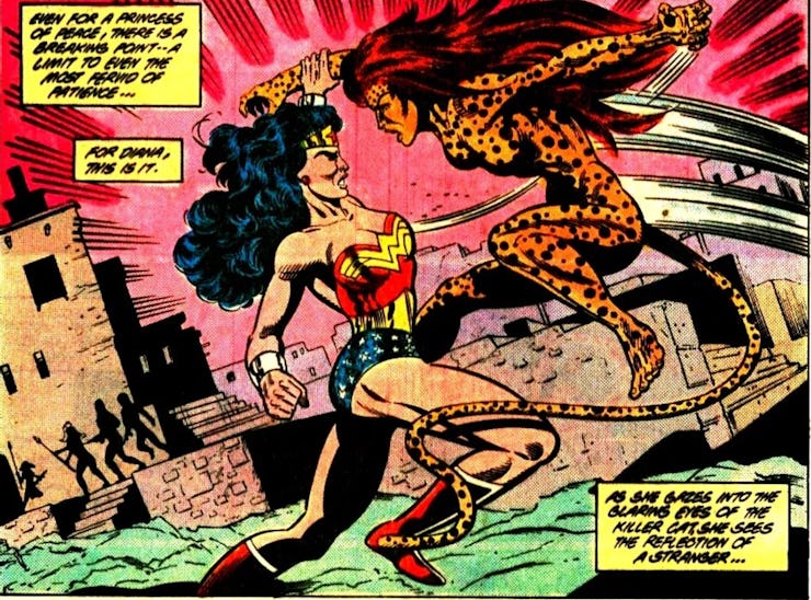 Wonder Woman and Cheetah face off in Wonder Woman vol 2, issue 34.