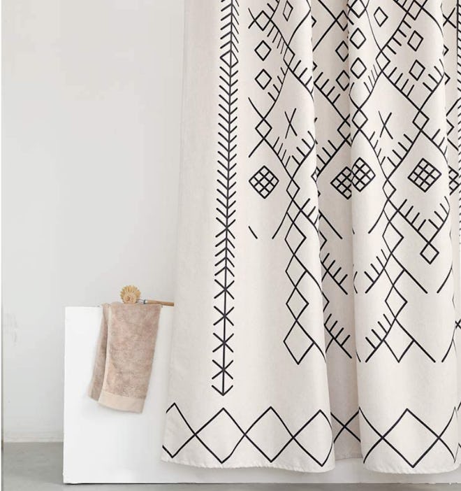 YoKii Boho Moroccan Fabric Shower Curtain