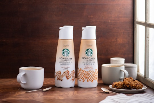 New Starbucks non-dairy creamers are available in hazelnut latte and caramel macchiato flavors. 