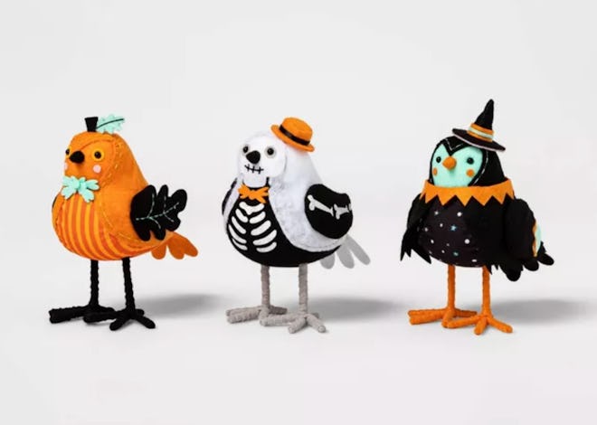 Pumpkin Park Halloween Fabric Birds Decorative Figurine Set