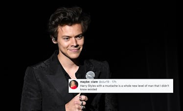 These Tweets About Harry Styles' Mustache Are So, So Split