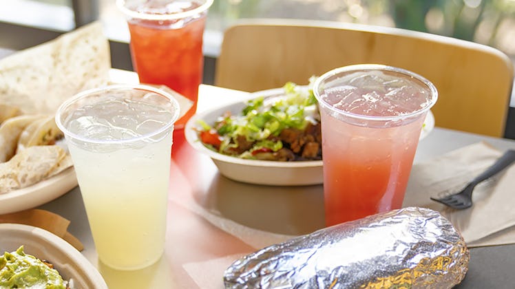 Chipotle's new Agua Fresca drinks are infused with fruity flavors. 