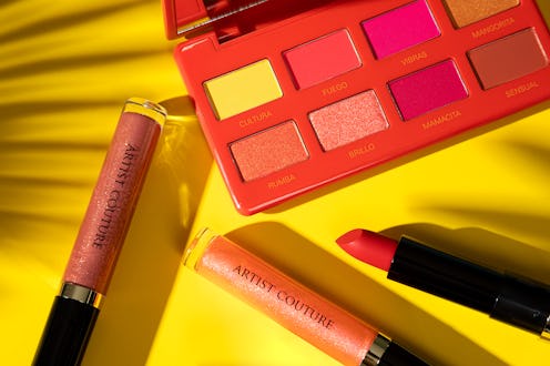 Eye palette, lip gloss, and lipstick from Artist Couture Caliente collection.