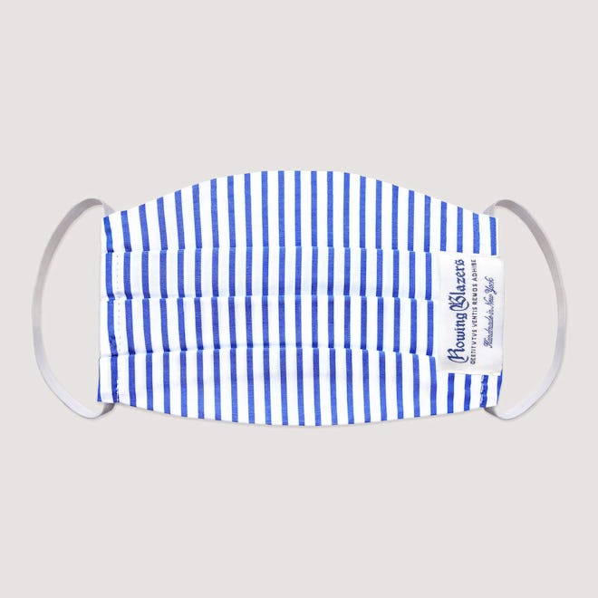 Rowing Blazers Blue Candy Stripe Face Mask
