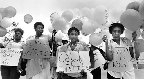 Atlanta mothers Evelyn Miller, Willie Mae Mathis, Sheila Baltazar and Annie Hill protest in 1984