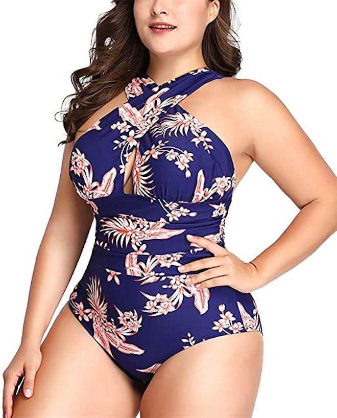 W YOU DI AN Cross-Front One Piece Swimsuit