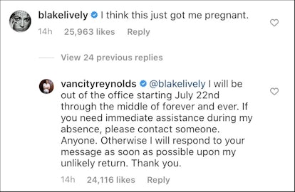 Blake Lively said a video of her husband got her "pregnant."