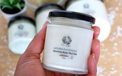 A jar of whipped body cream