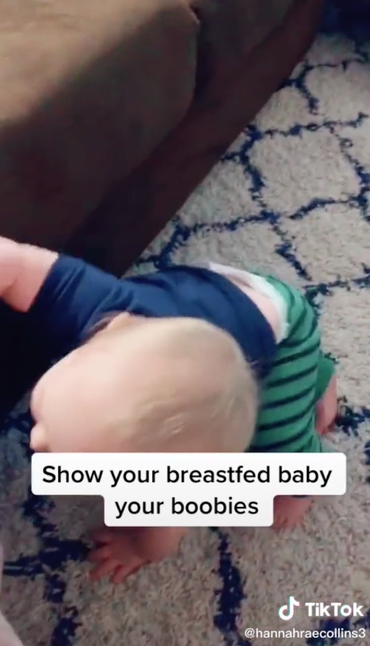 TikTok users are showing their breast fed babies their boobs and recording their reactions in a hila...