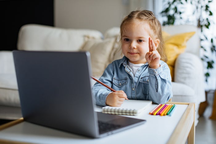 little girl on laptop