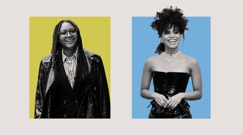 Solange Franklin in a black evening dress