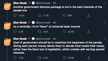 A twitter thread by Elon Musk.