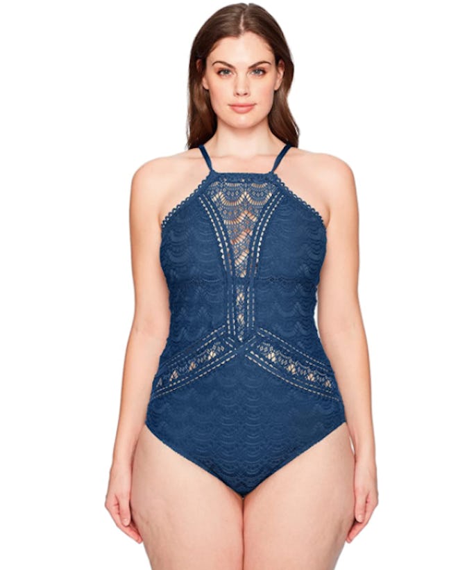 Becca by Rebecca Virtue Rickrack High Neck One Piece Swimsuit