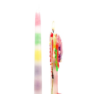 Bitten Design Rainbow Drip Colour Candles - Set Of 2