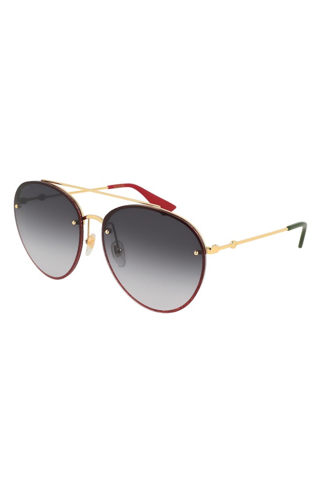 Gucci 62mm Gradient Oversize Aviator Sunglasses