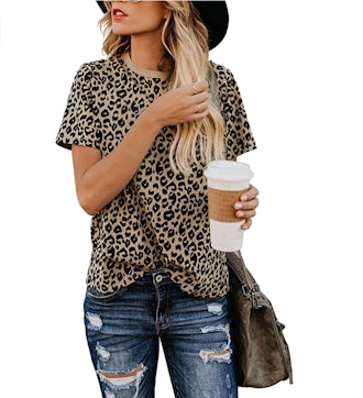 BMJL Casual Cute Shirts Leopard Print Top