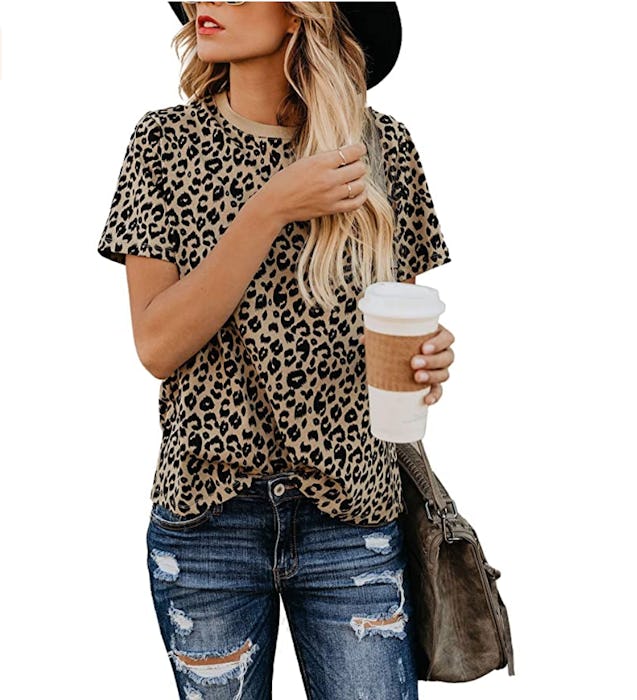 BMJL Casual Cute Shirts Leopard Print Top