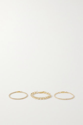 Set of Three Gold-Plated Bracelets