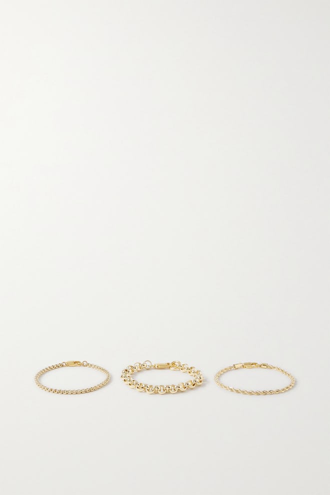 Set of Three Gold-Plated Bracelets