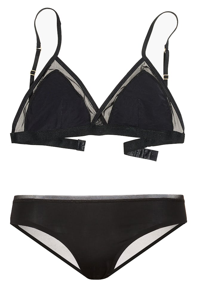 Madewell Mesh-Trimmed Michele Bralette and Cotton Bikini Brief