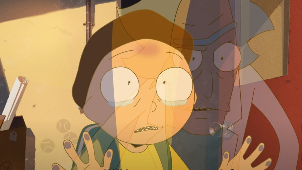 Rick and Morty overlapping images in the new Rick and Morty short episode