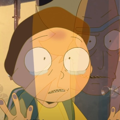 Rick and Morty overlapping images in the new Rick and Morty short episode