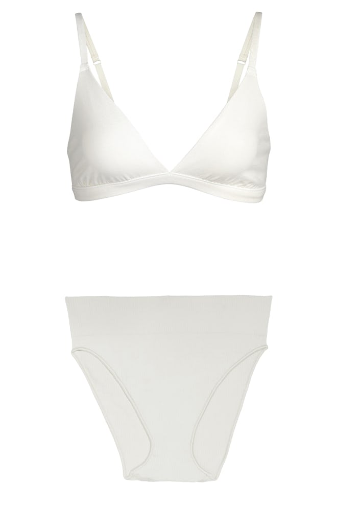 Skims Cotton Triangle Bralette and Mid Waist Briefs 