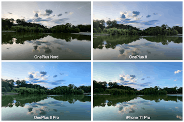 The OnePlus Nord smartphone landscape comparison photos.